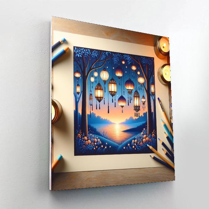 Glowing Lanterns At Dusk Paint By Numbers Kits