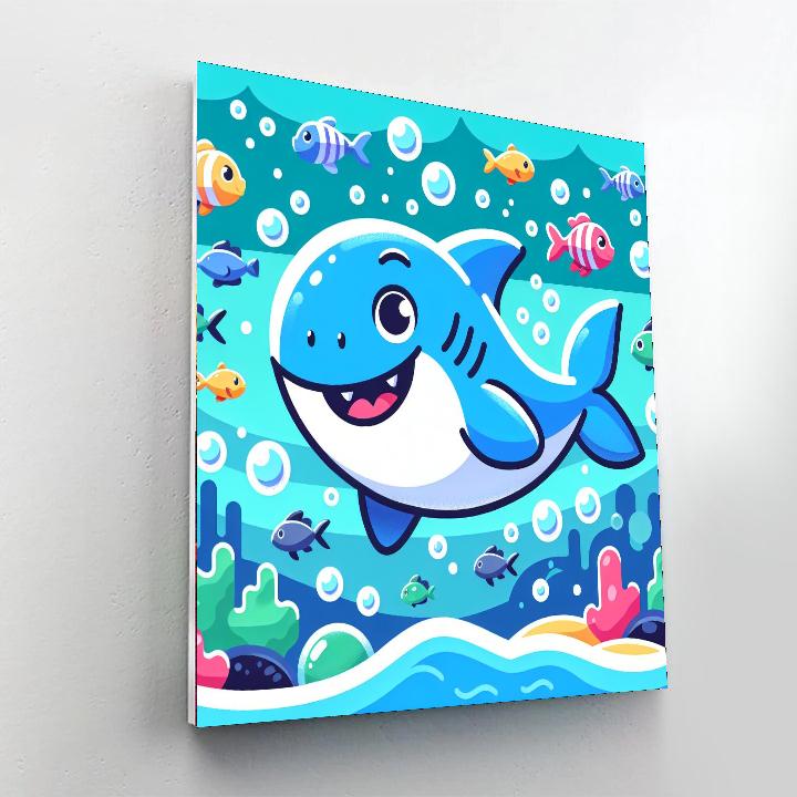 Bubbly Shark Number Painting