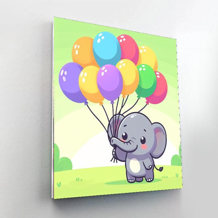Balloon Festival Elephant Painting By Numbers Kit