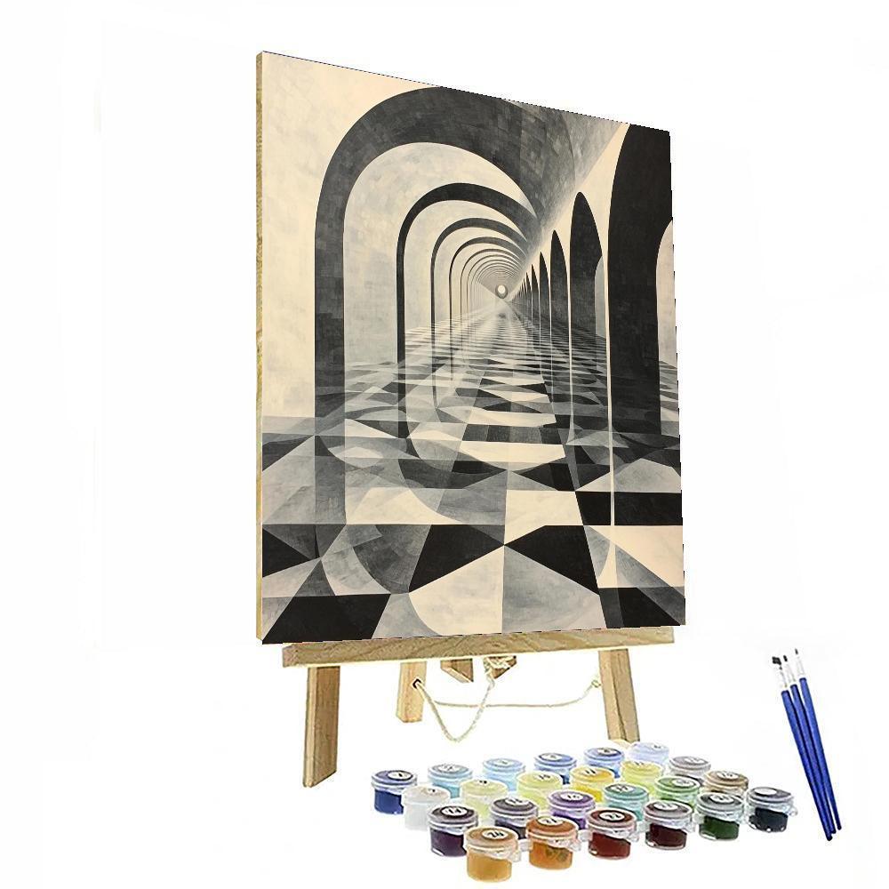 M.C. Escher Inspired Infinity's Reflection  Painting Number Kit