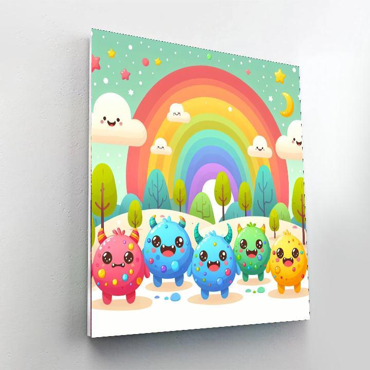 Cute Monster Squad Paint By Color