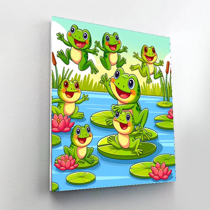 Hoppy Frog Frolic Number Painting