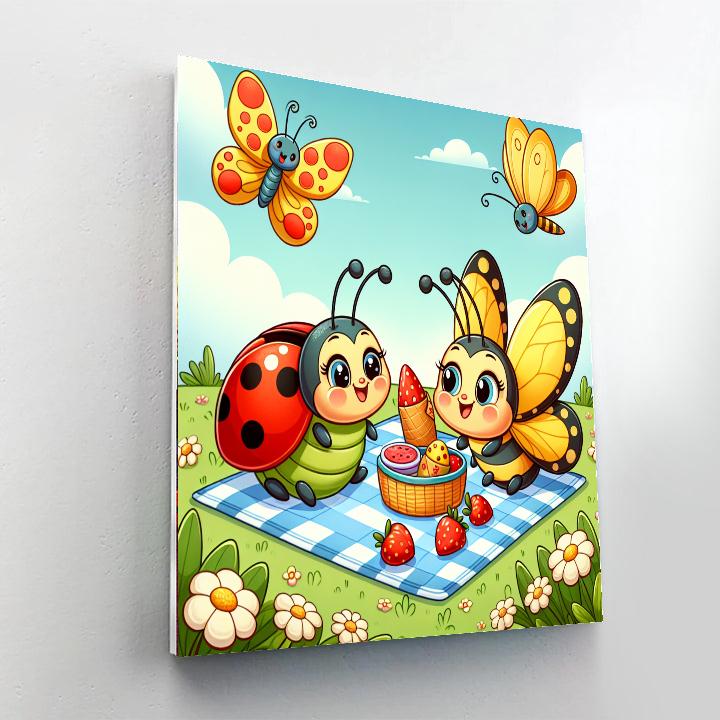 Cuddle Bug Picnic Paint By Numbers Art