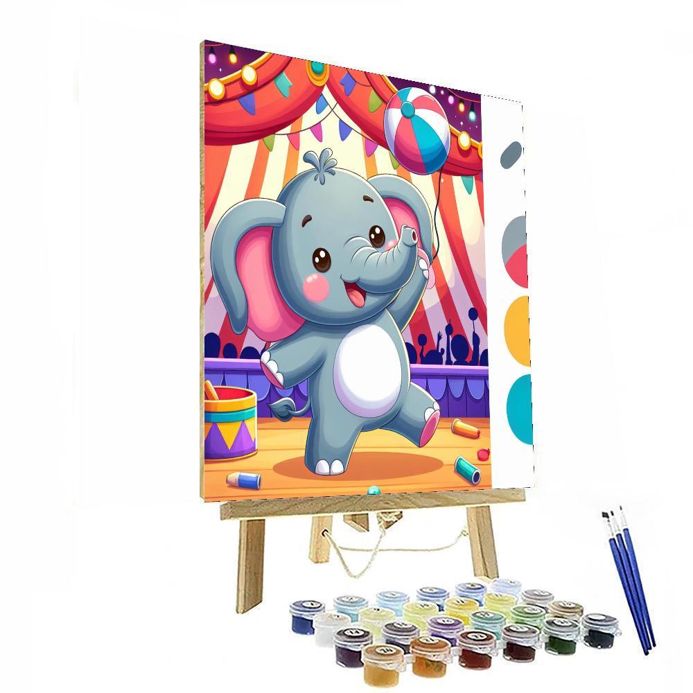Circus Elephant Escapade Painting Number Kit