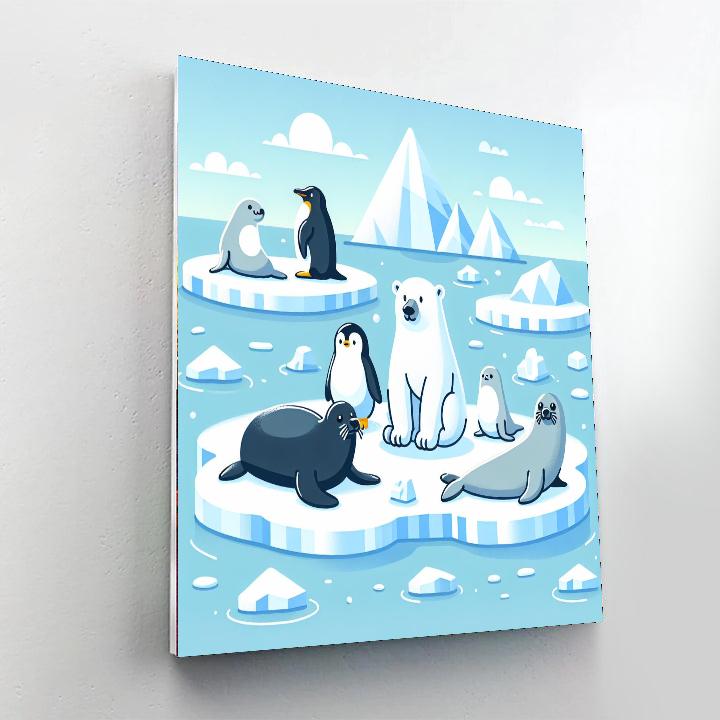 Polar Animal Expedition Painting Number Kit