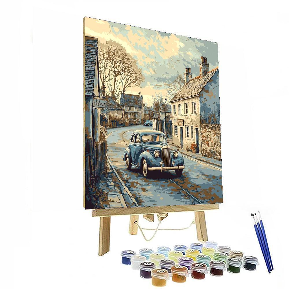 L.S. Lowry Inspired Vintage Auto Enthusiast  Paint By Numbers