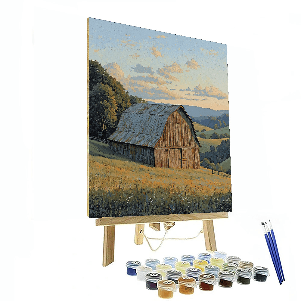 Andrew Wyeth Inspired Charming Rustic Barn Landscape  Paint By Numbers