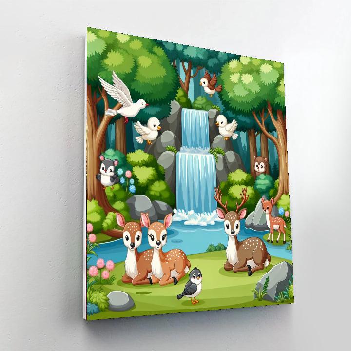 Woodland Waterfall Wonder Painting By Numbers Kit