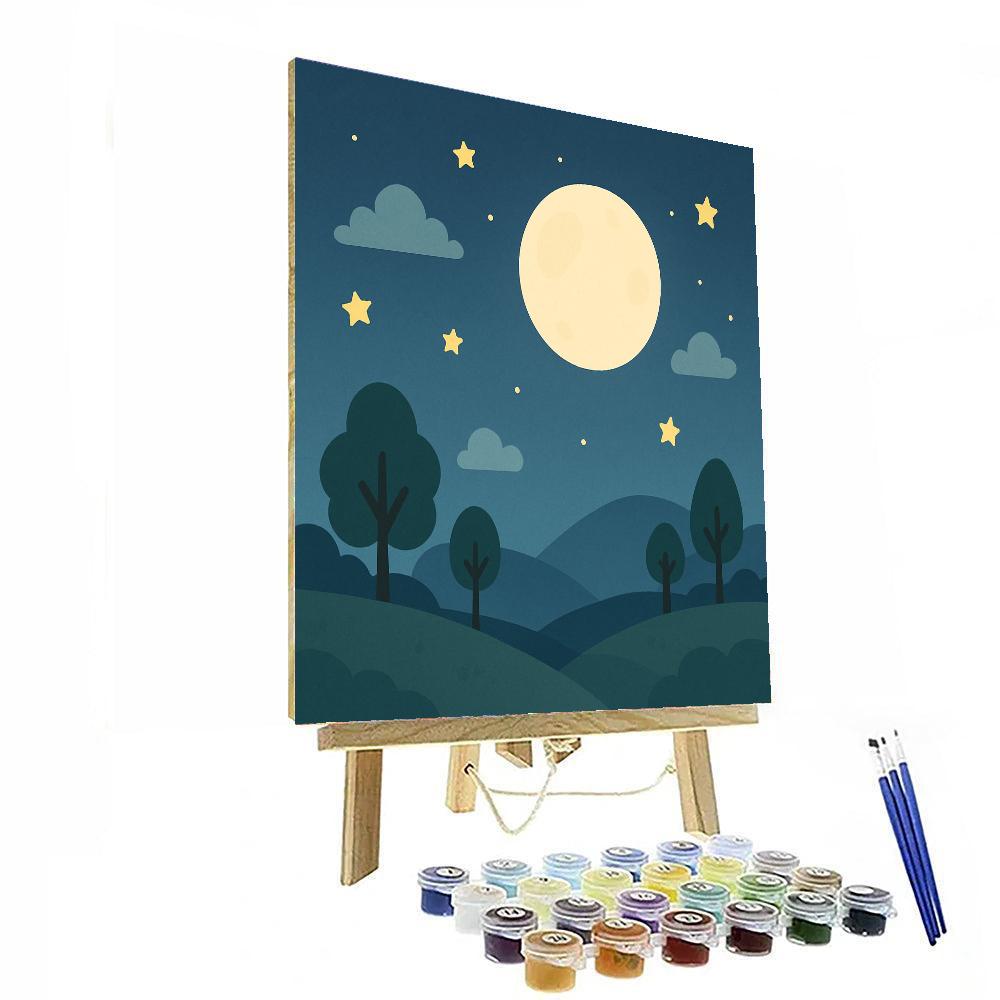 Peaceful Moonlit Night Paint By Color