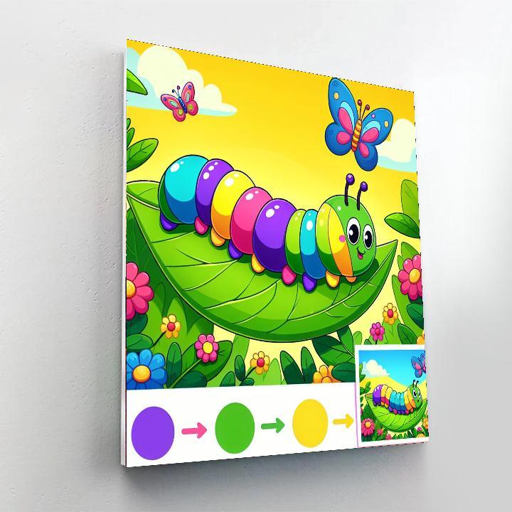 Whimsical Caterpillar DIY Paint By Numbers