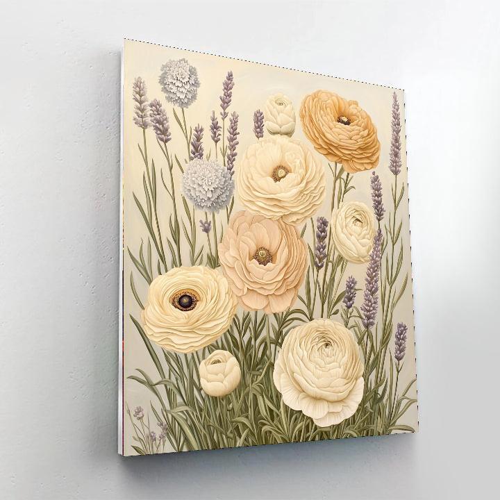 Leonardo Da Vinci Inspired Harmony In Petals  DIY Paint By Numbers