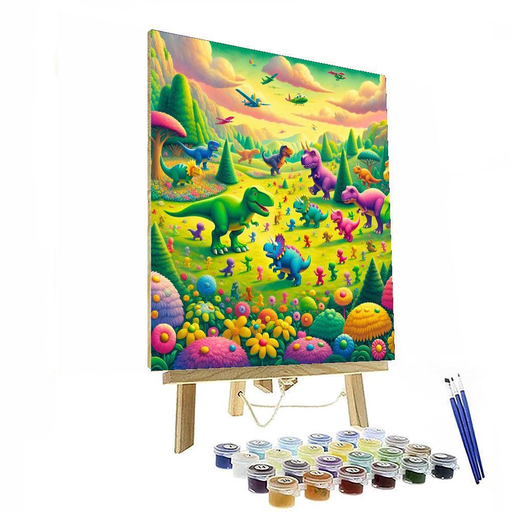 Lively Dinosaur Kingdom Numbered Painting Kits