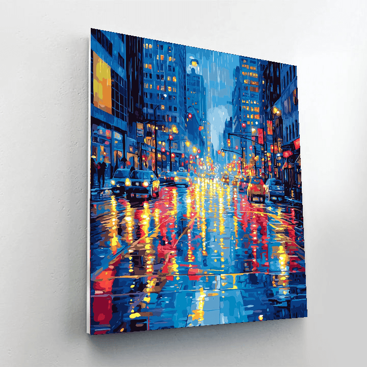 Edward Hopper Inspired City Lights Reflections  Paint By Numbers Art