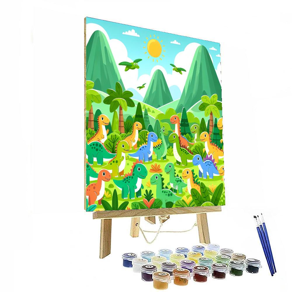 Friendly Dinosaur Encounter Numbered Painting Kits