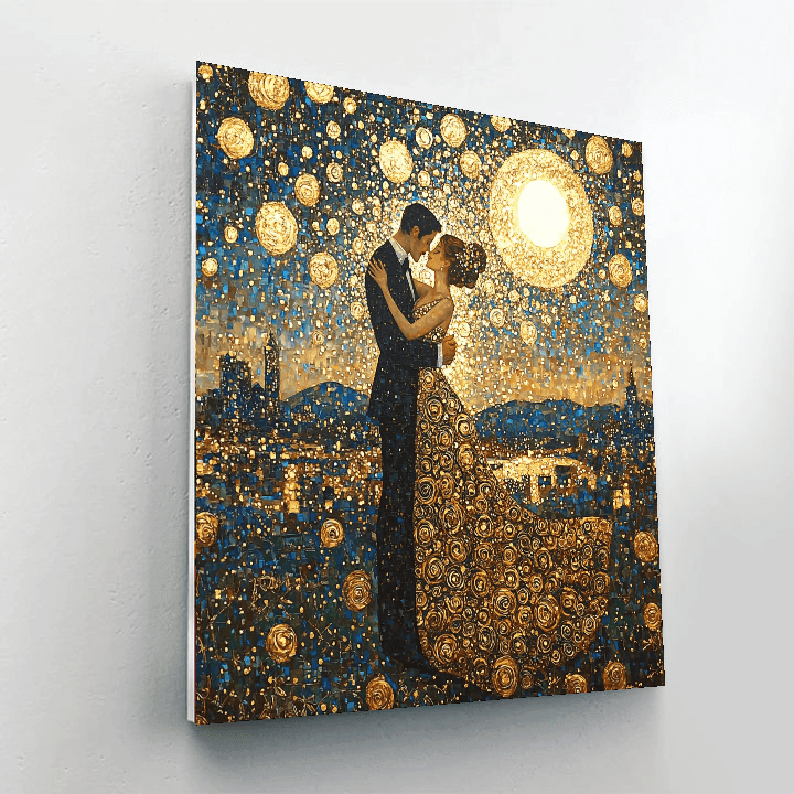 Gustav Klimt Inspired Dancing In The Moonlight  Paint By Numbers Art