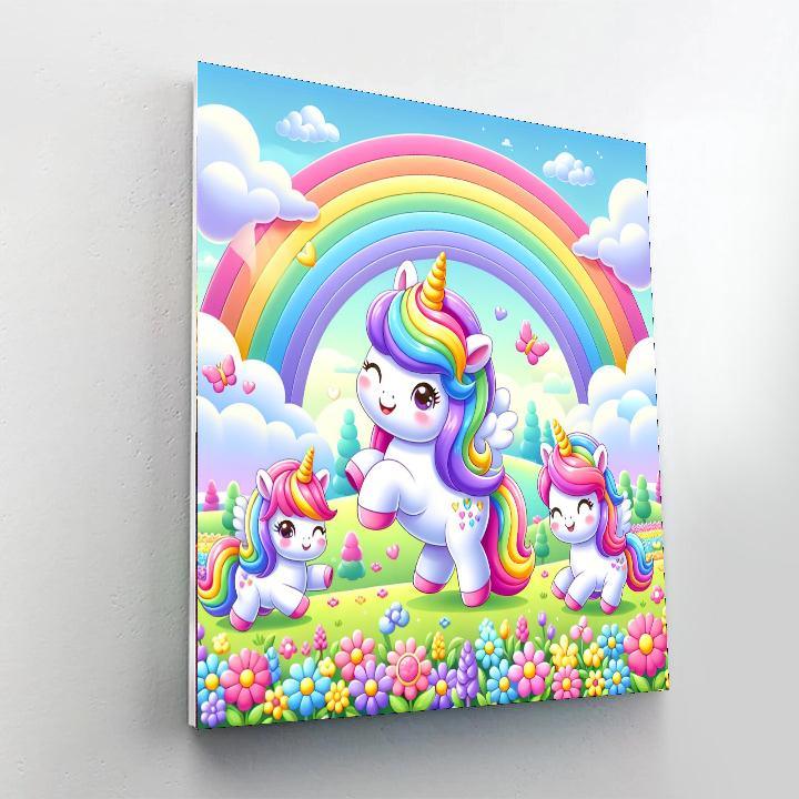 Friendly Unicorn Parade Paint By Numbers Art