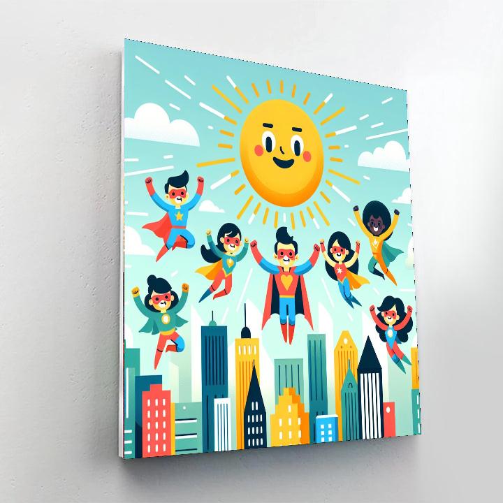 Charming Superheroes Numbered Painting Kits