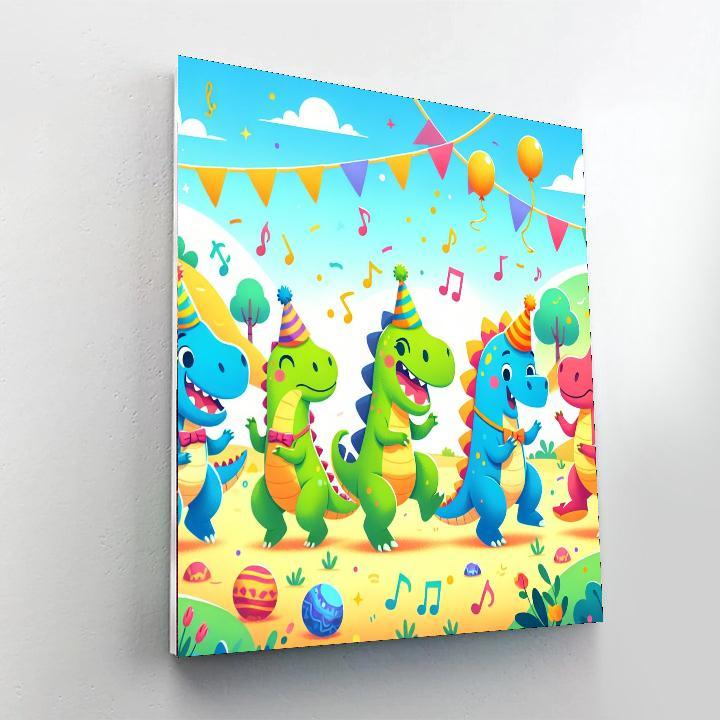 Dancing Dino Party Paint By Color