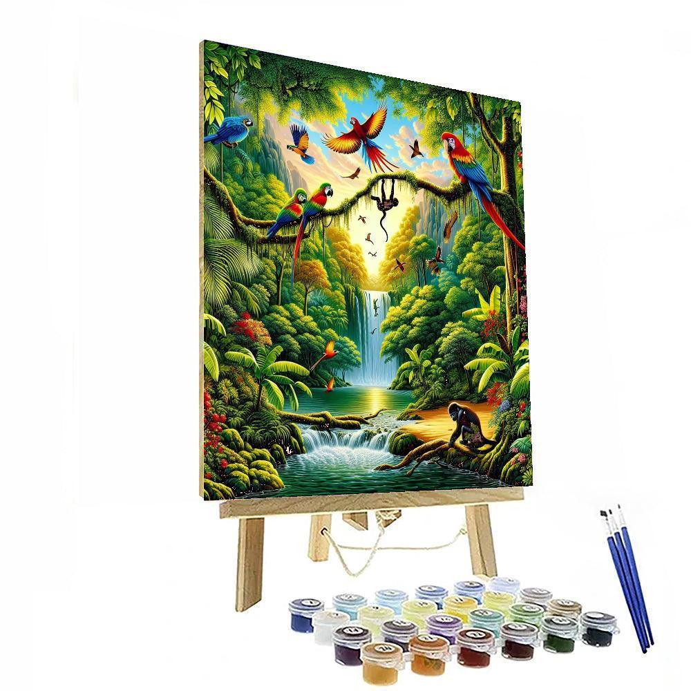 Adventure In A Jungle Paradise Painting By Numbers Kit