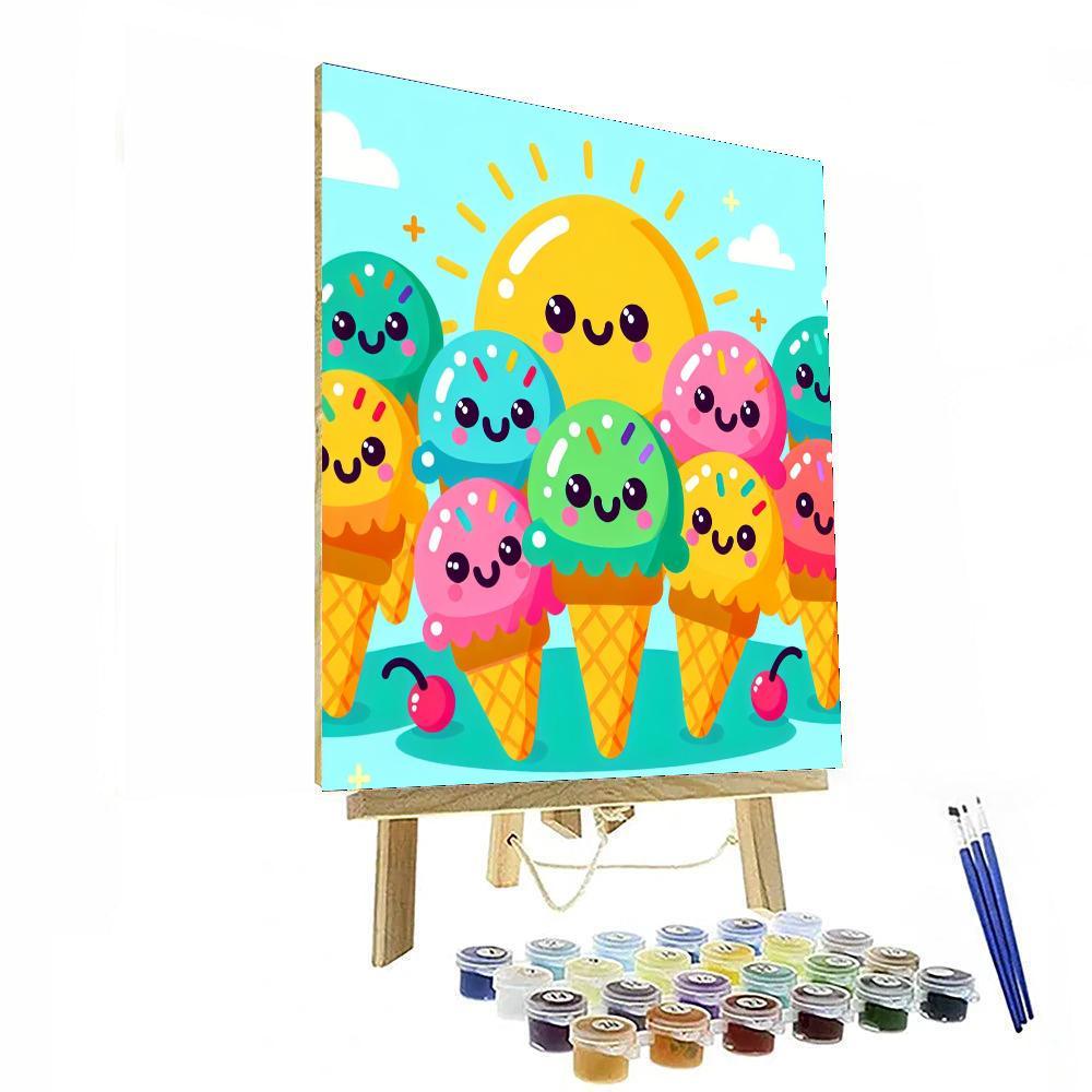 Sweet Ice Cream Dreams DIY Paint By Numbers