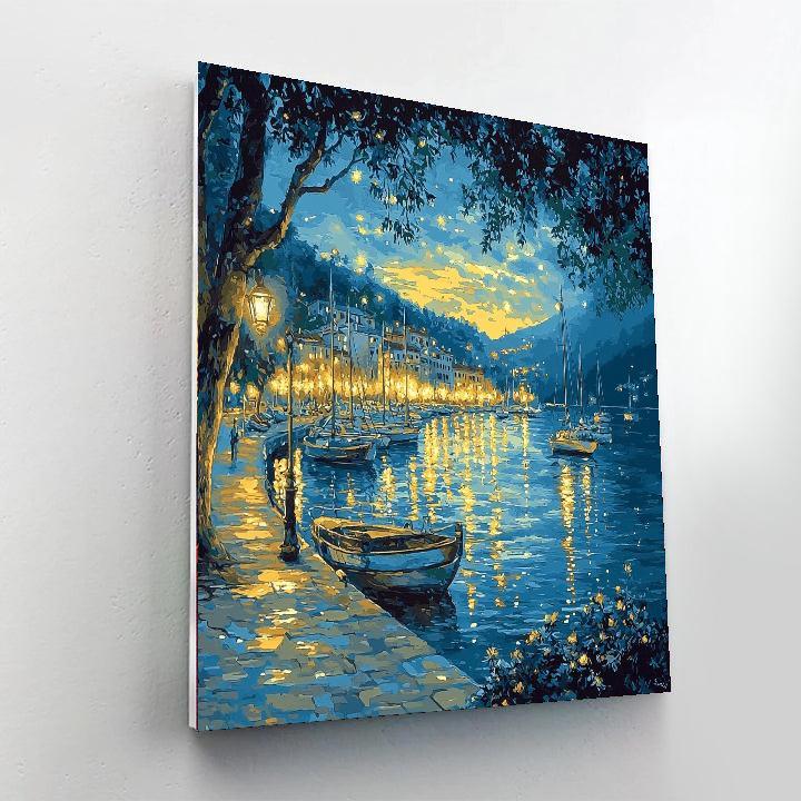 Claude Monet Inspired Luminous Harbor Lights  Paint By Numbers