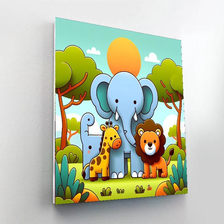 Savanna Wildlife Safari Number Painting