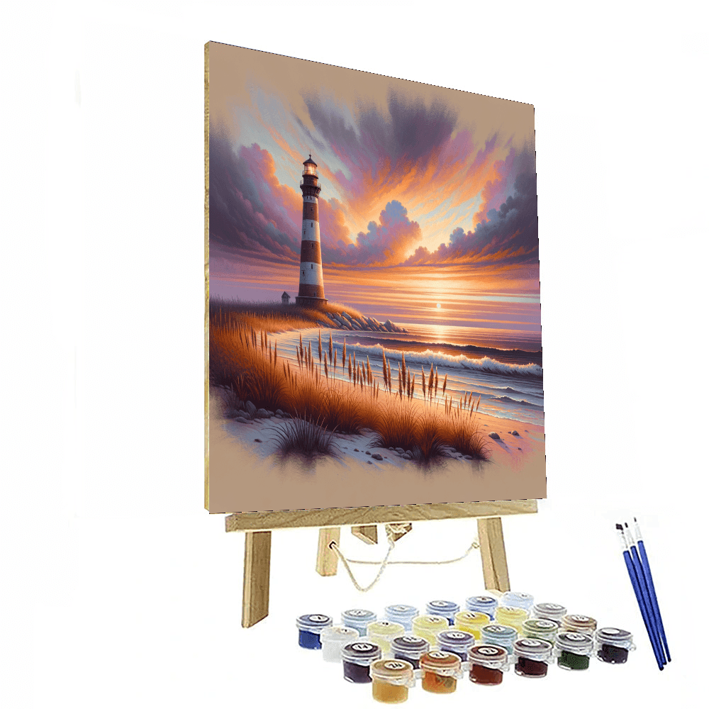 Majestic Lighthouse At Dusk Paint By Numbers Art