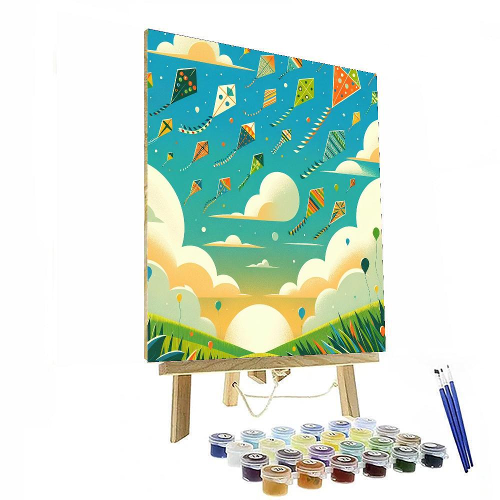 Rainbow Kites Painting Number Kit