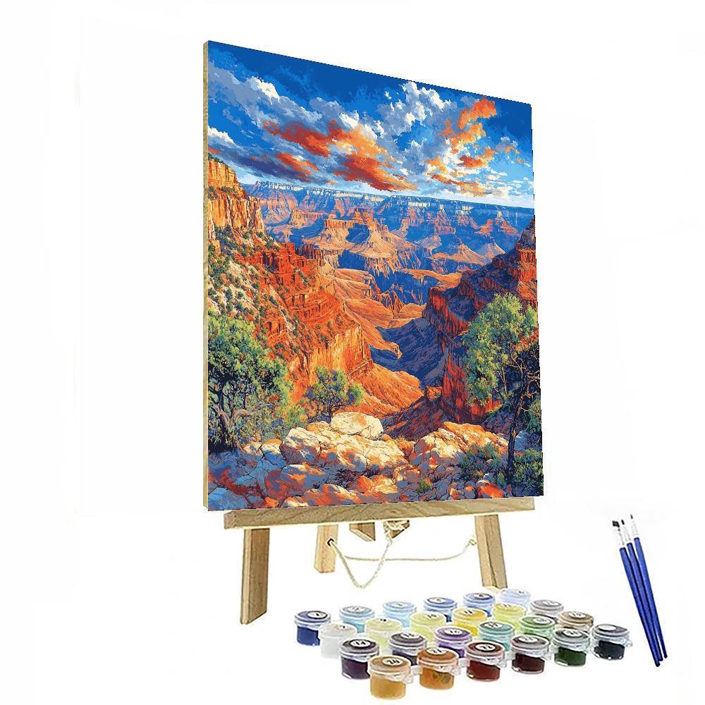 Traditional Landscape Art Style Inspired Majestic Canyon  Paint By Numbers Kits