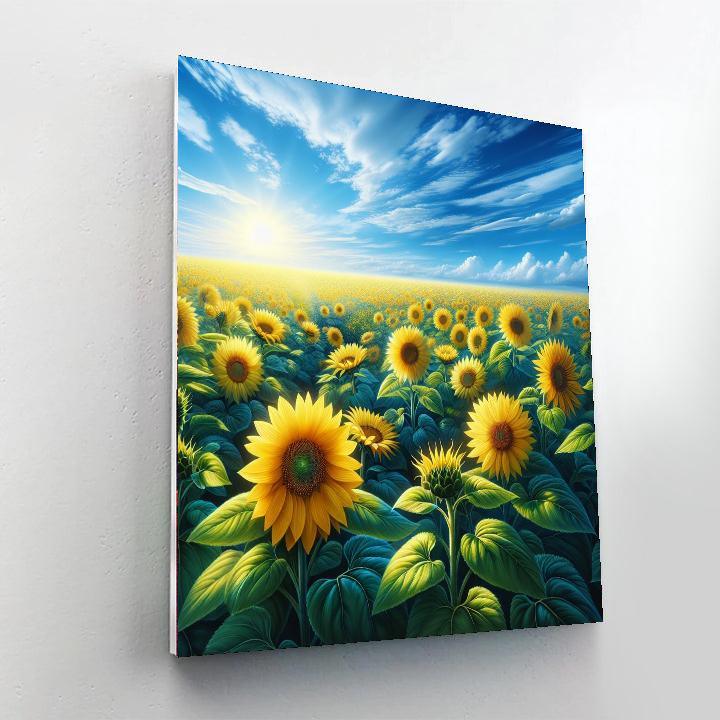 Glorious Sunflower Fields Painting Number Kit
