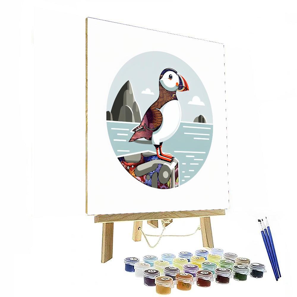 Peppy Puffin Paint By Numbers Art