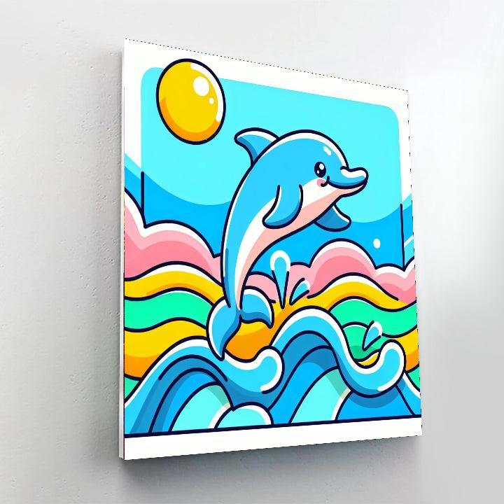 Smiling Dolphin Adventure Paint By Numbers Art