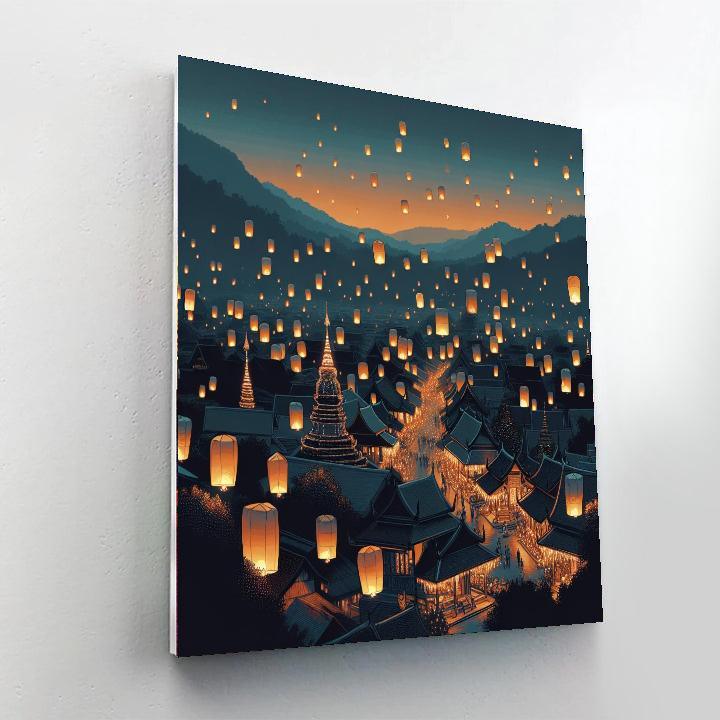 Lantern Festival - Chiang Mai DIY Paint By Numbers