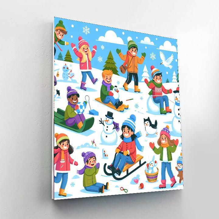 Joyful Winter Playtime Paint By Numbers Kits