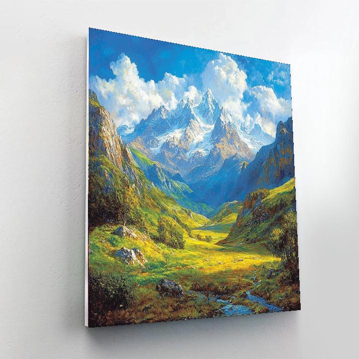 Frederic Edwin Church Inspired Epic Mountain Horizons  Number Painting