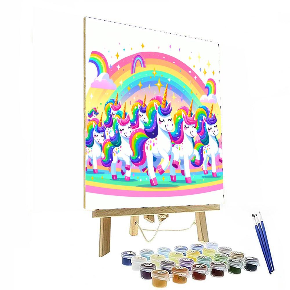 Magic Unicorn Parade Paint By Numbers Art