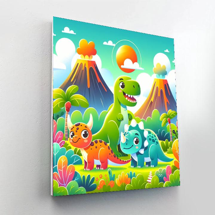 Fun Dinosaur Friends Paint By Numbers