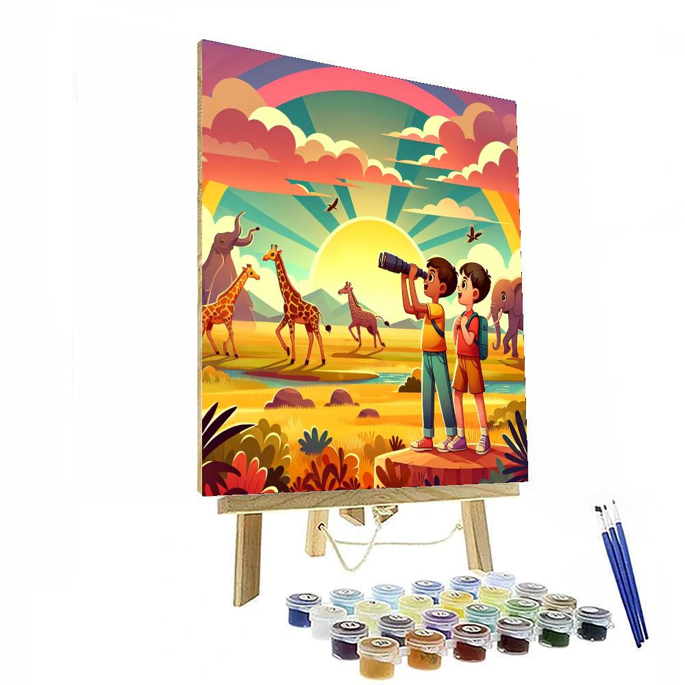 Crimson Sunset Safari Numbered Painting Kits
