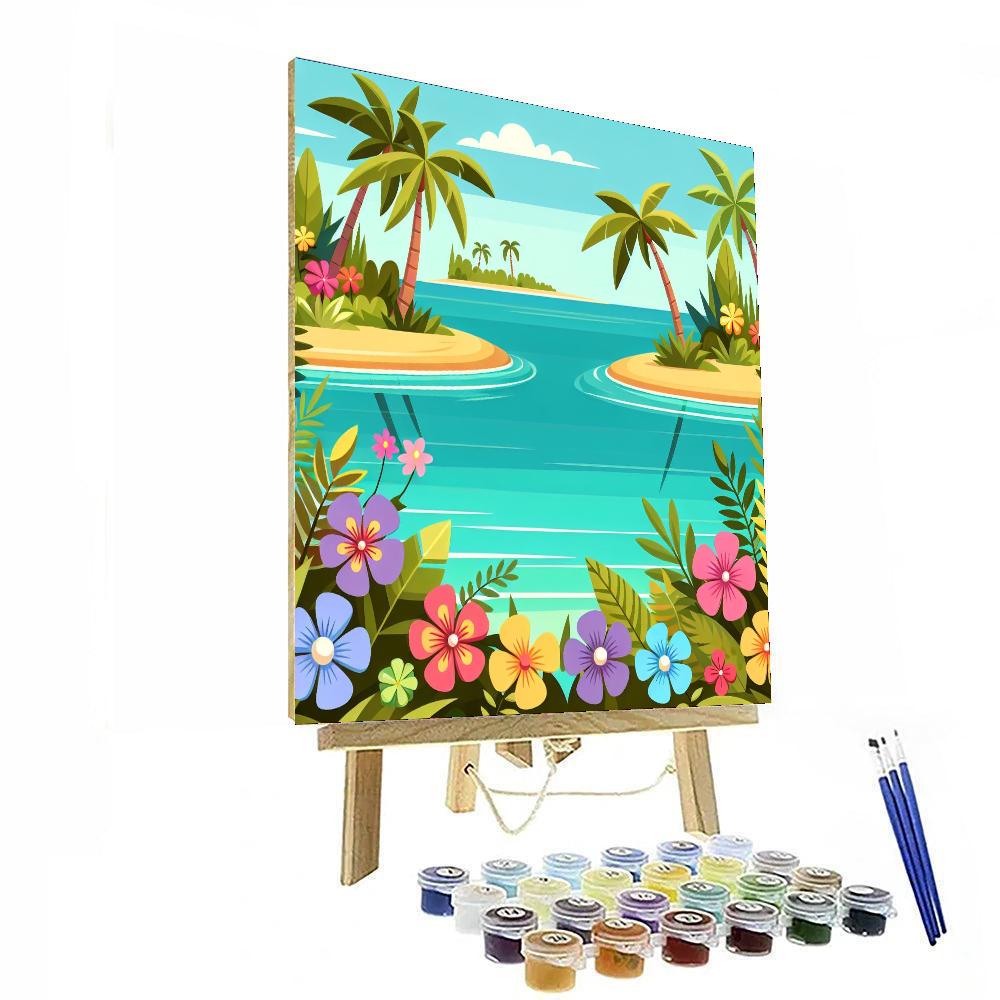 Tropical Lagoon Getaway Numbered Painting Kits