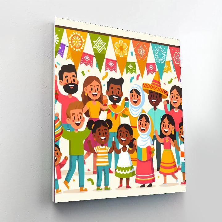 Fun-filled Fiesta Paint By Numbers Art