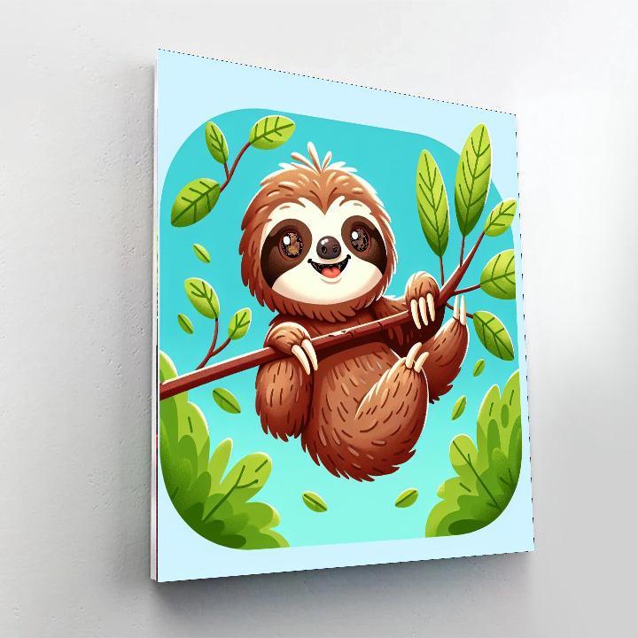 Snuggly Sloth DIY Paint By Numbers