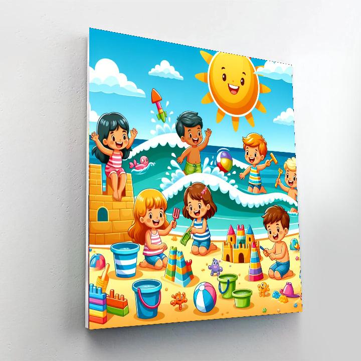 Bright And Bubbly Beach Day Painting By Numbers Kit