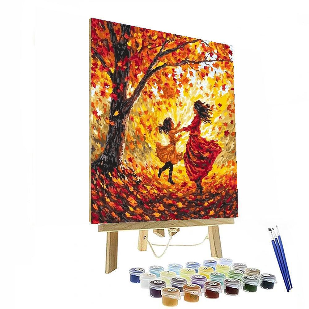 Dancing Leaves Of Love Number Painting