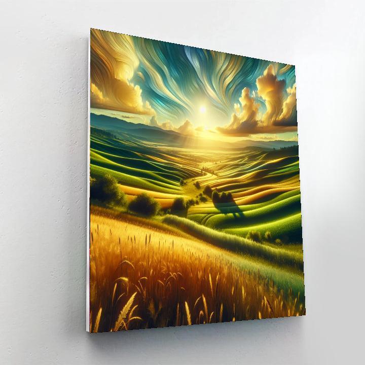 Radiant Sunlit Hills Paint By Number