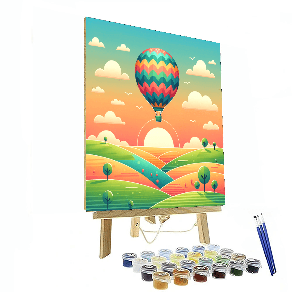 Sky High Hot Air Balloon Paint By Numbers