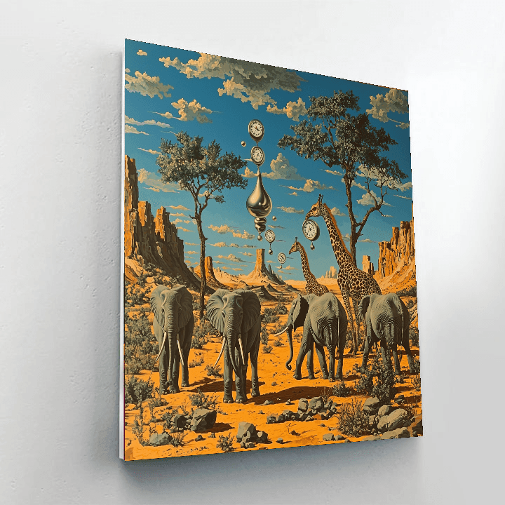 Salvador Dalí Inspired Surreal Wildlife Safari  Paint By Number