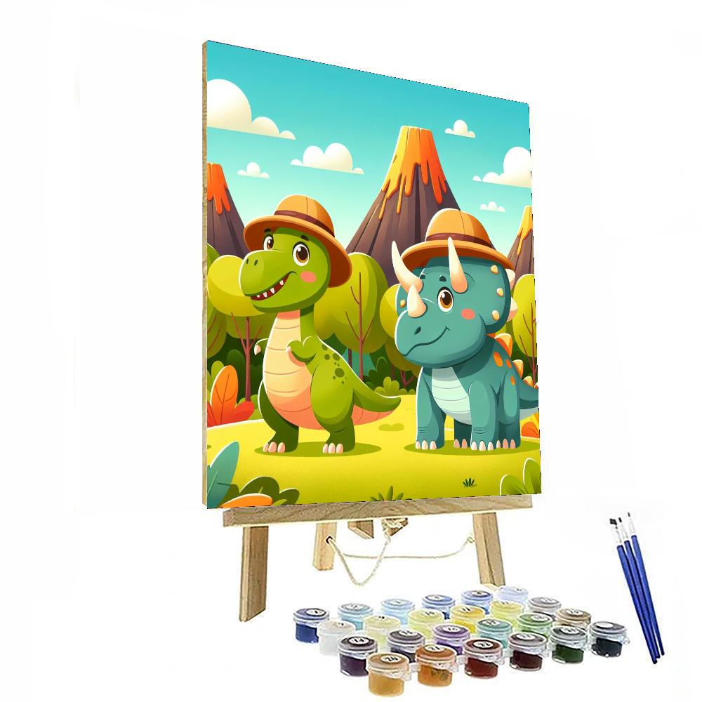 Dinosaurs On Safari Numbered Painting Kits