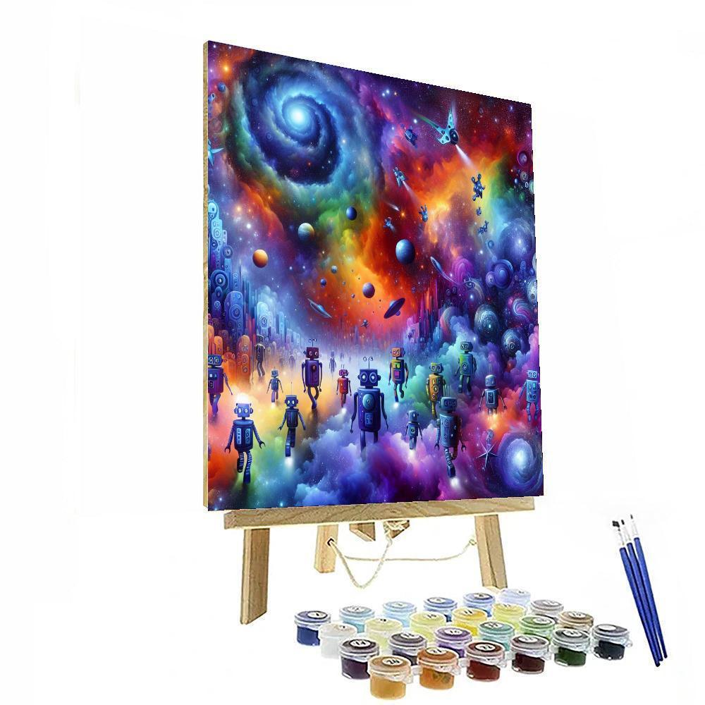 Cosmic Adventures Of Robots DIY Paint By Numbers