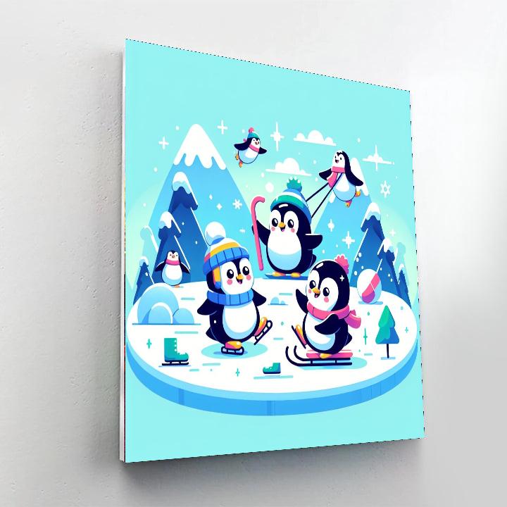 Penguin Ice Kingdom Paint By Numbers Art