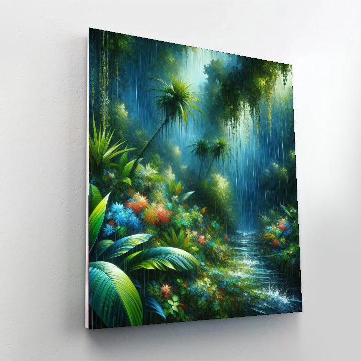 Tropical Rain Shower DIY Paint By Numbers